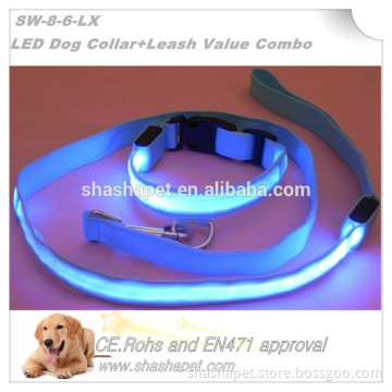 factory wholesale christmas led dog leash and collar